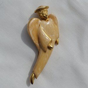Vintage Golden ANGEL Brooch